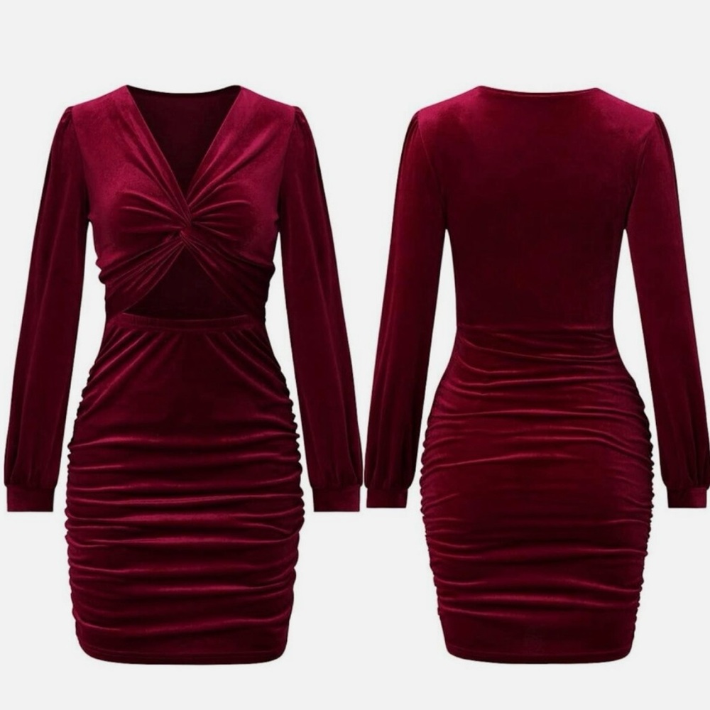 Heila Velvet Long Sleeve Bodycon Dress SZ Large NWOT - Picture 5 of 11